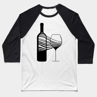 Sommelier motif - wine glass and wine bottle Baseball T-Shirt